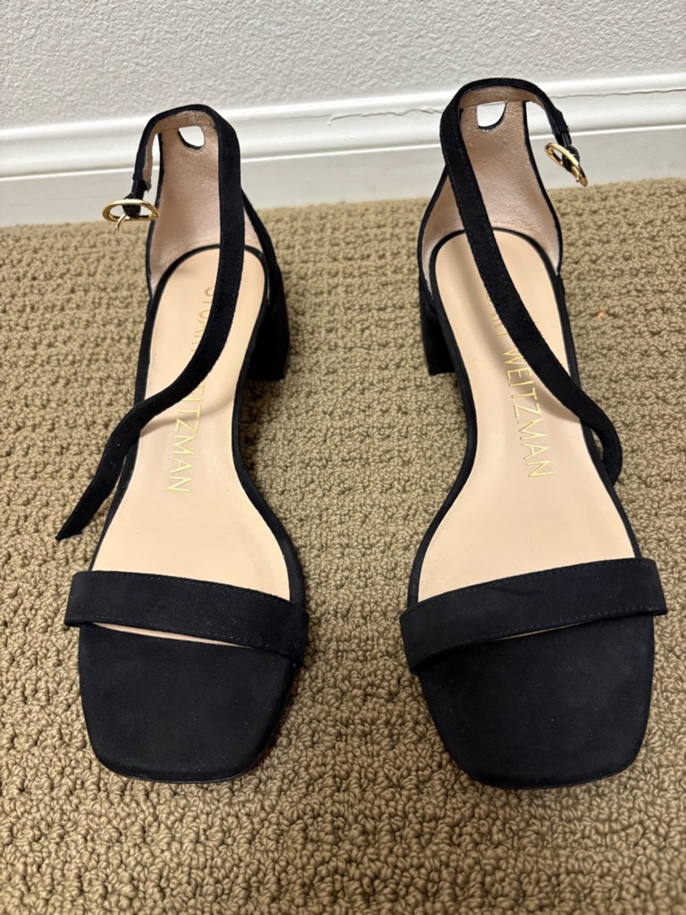 Stuart Weitzman black sandals- new